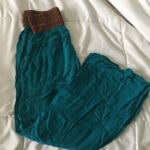 teal blue pants